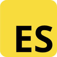Logo von ECMAScript, gelber Hintergrund mit den Buchstaben 'ES', repräsentiert die JavaScript-Sprachspezifikation.