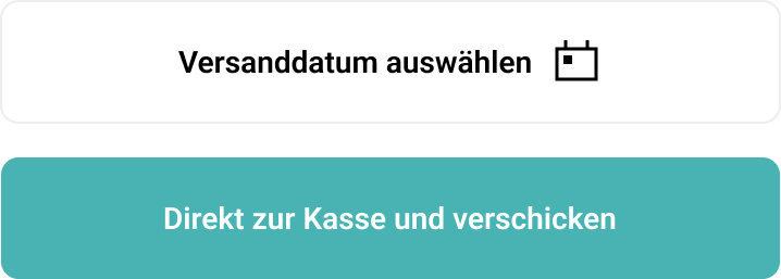 Abschlussansicht, in der Versanddatum, Bezahlung und Versand zuverlässig zusammengeführt werden.