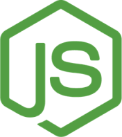 Logo von Node.js, ein grünes Hexagon mit 'js', steht für die JavaScript-Laufzeitumgebung.