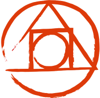 Logo von PostCSS, ein orange-rotes Dreieck gefüllt mit einem Quadrat und einem Kreis im Zentrum, steht für das CSS-Verarbeitungswerkzeug.