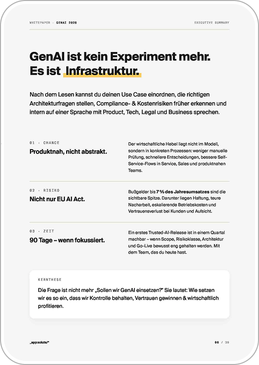 Screenshot aus dem Whitepaper zu GenAI als strategischer Infrastruktur